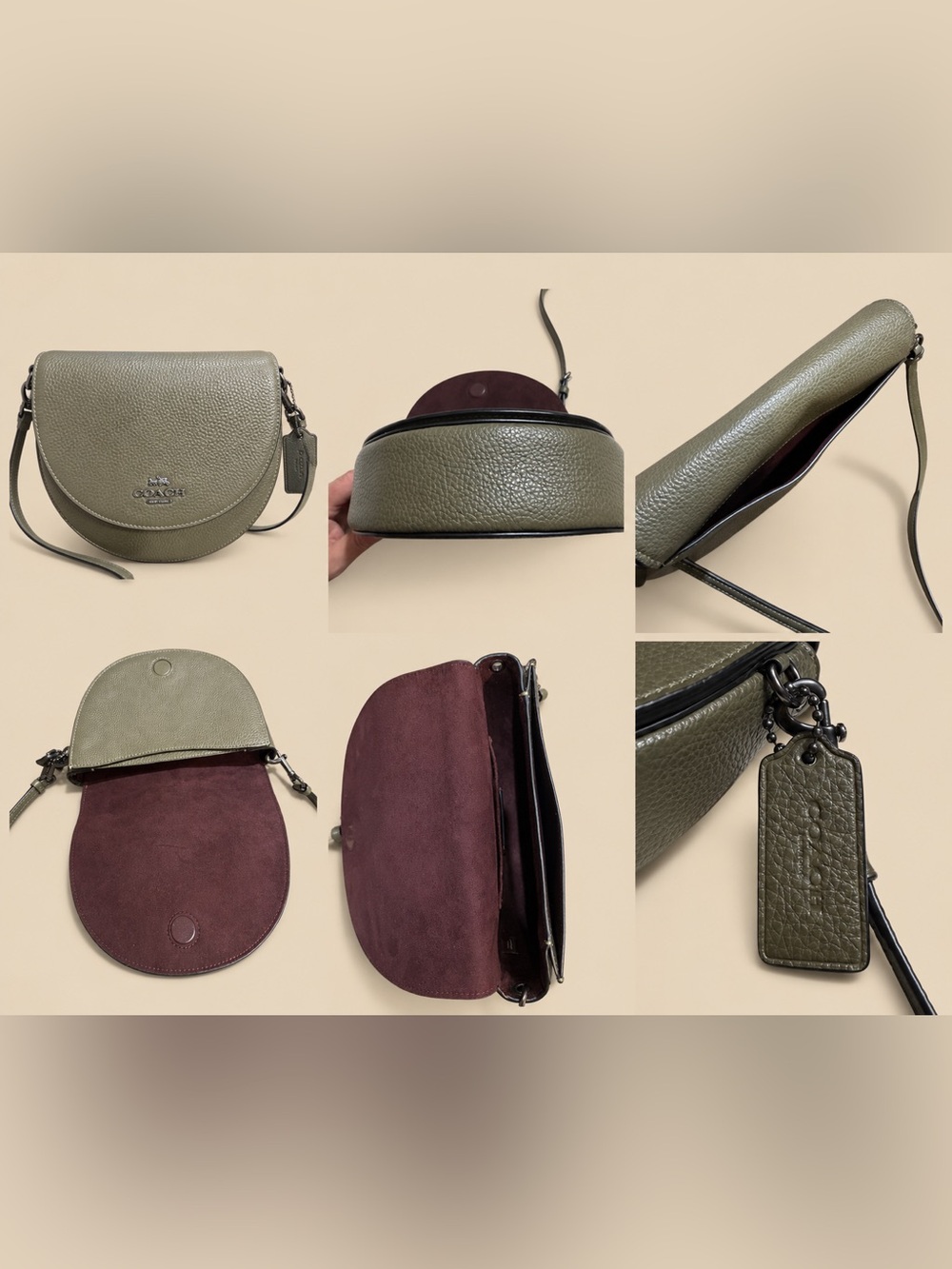 Coach Ellen Crossbody – Kelp Green Pebbled Leather – Style C1432